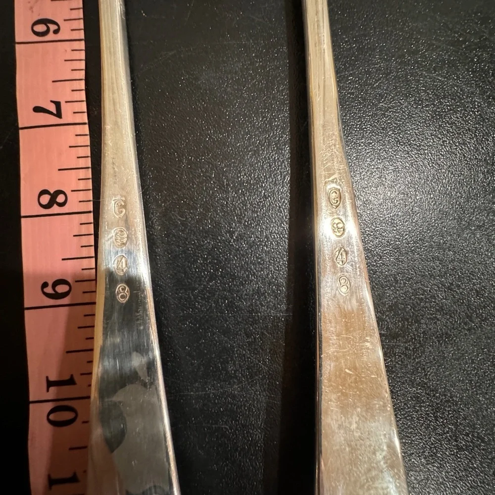 Gerity Georgian silver plated spoon and fork serving set